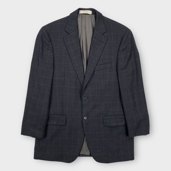 John W Nordstrom Loro Piana Suit Mens 40R 34x29 Windowpane Check Charcoal Wool - Picture 7 of 16